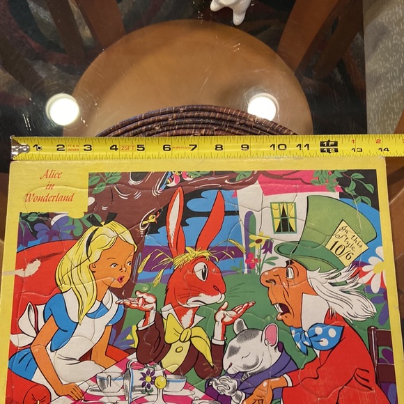 🐇Vintage 1958 Alice in Wonderland inlaid puzzle by Playtime House - Picture 9 of 10